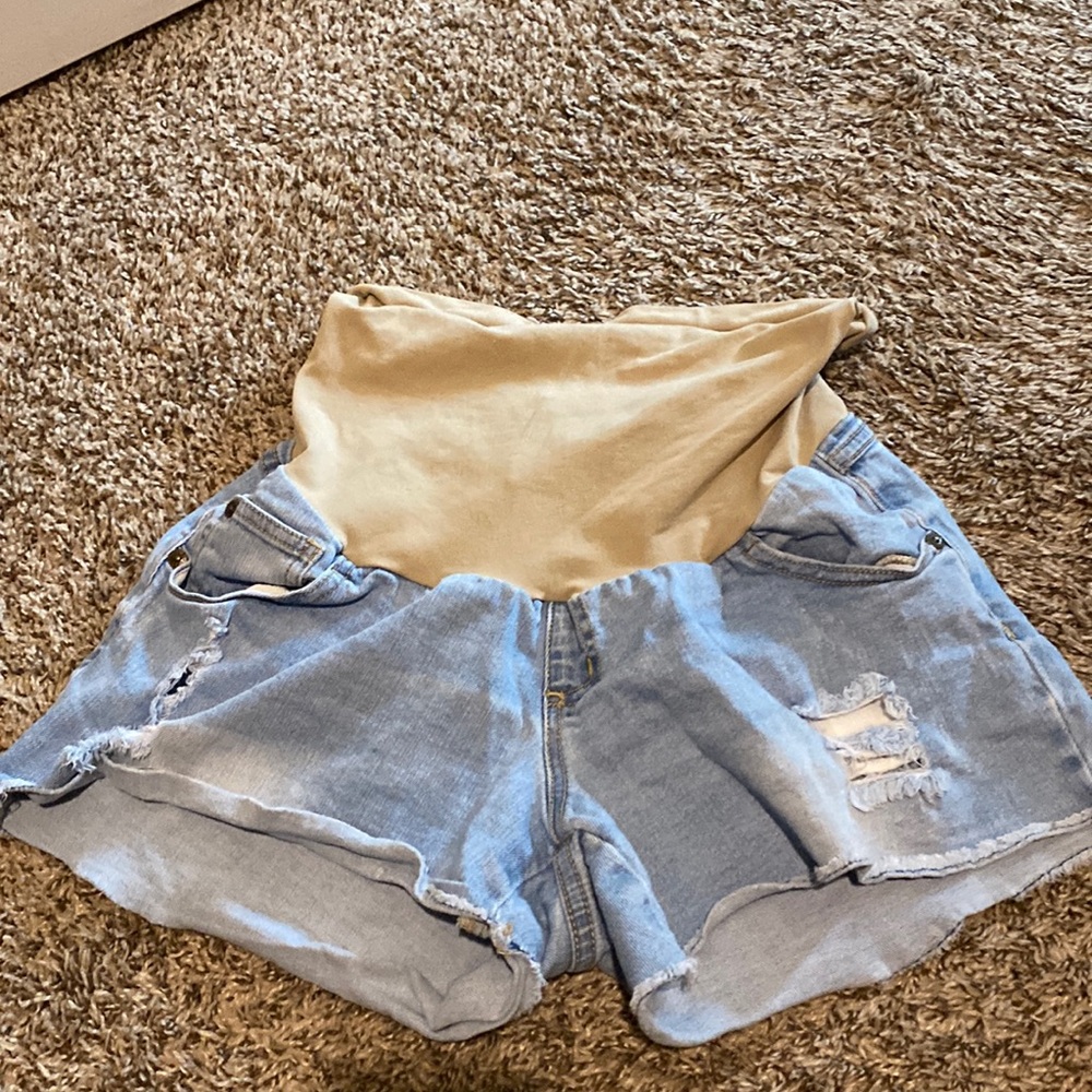 Indigo blue maternity shorts size large